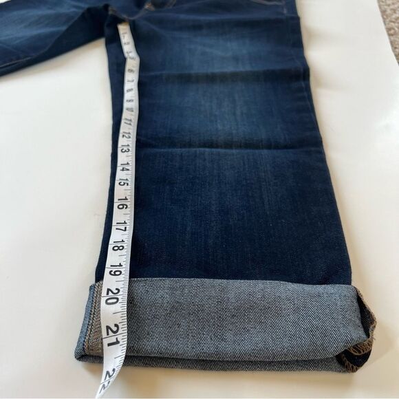 GAP Cuff Indigo Normcore Mid Rise Dark Wash Blue Capri Mid Ankle Jeans Size 12R - Picture 11 of 11